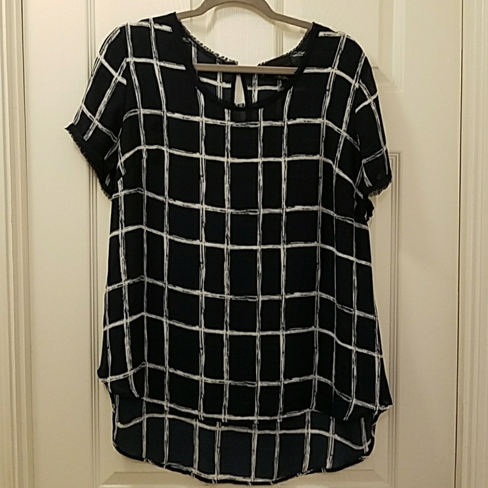 Lane Bryant windowpane blouse size 14/16